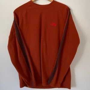 The North Face Mens Fleece Pullover Sweatshirt Size Medium Rust Orange / Brown
